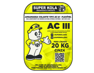 Argamassas Ensacadas 2 Argamassa CINZA Colante Tipo ACIII - 20kg