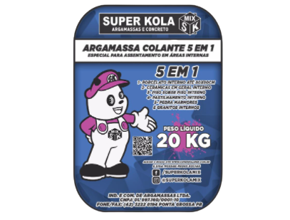 Argamassas Ensacadas 4 argamassa colante tipo 5 em 1 20 kg superkolamix
